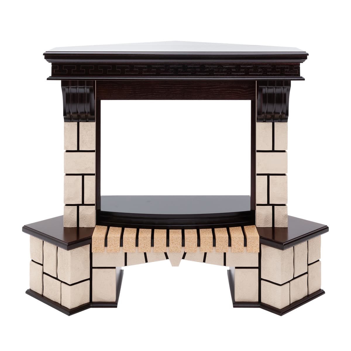 Портал каминный из МДФ угловой RealFlame Stone Corner 25 AO античный дуб